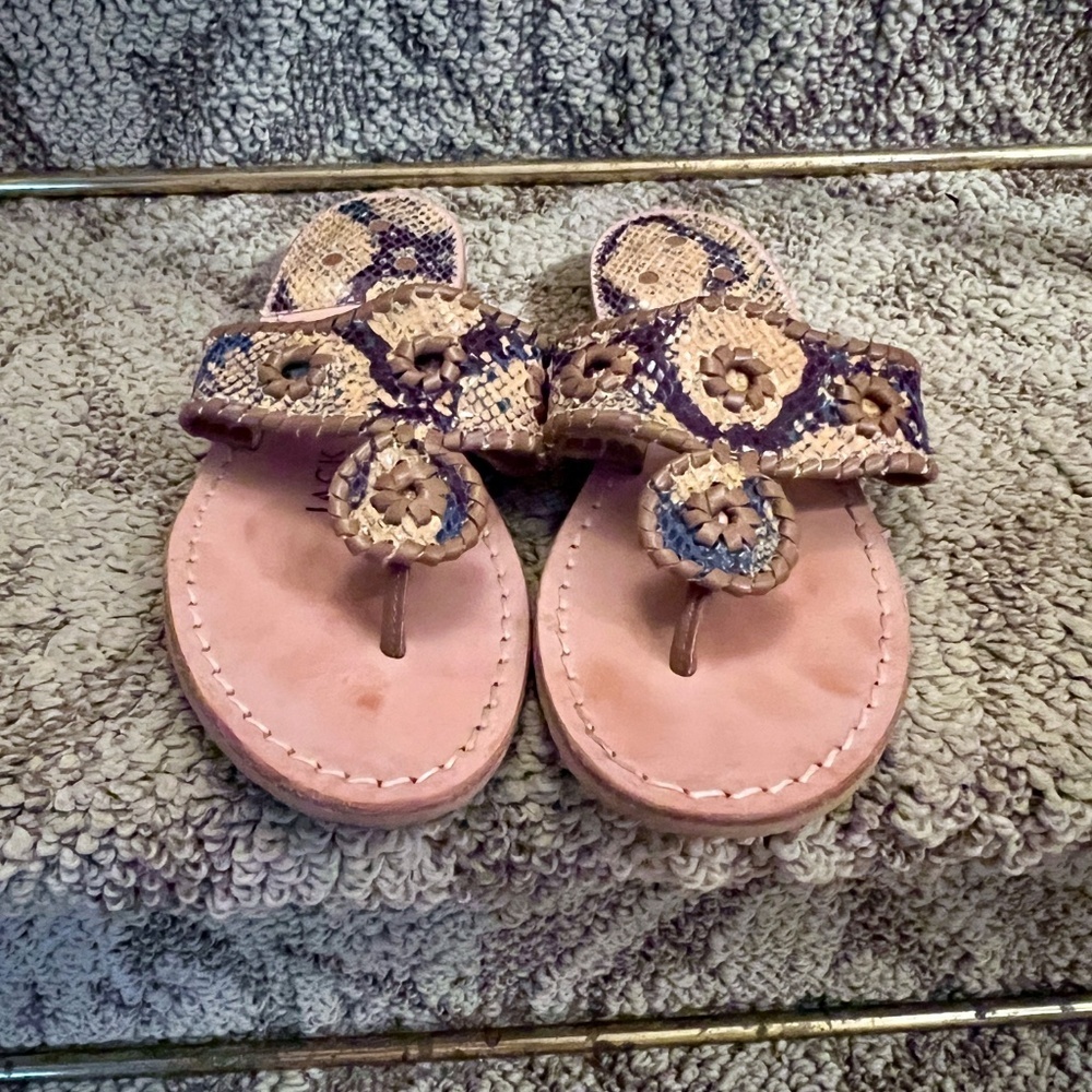 Guc Jack Rogers Yellow & Navy Python Snake Print … - image 4